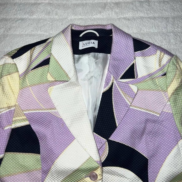 LUCIA Lavender Multi-Color Patterned Blazer - Picture 3 of 11